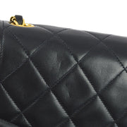 Chanel 1994-1996 Black Lambskin Small Diana Shoulder Bag