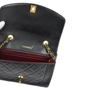 Chanel 1994-1996 Black Lambskin Small Diana Shoulder Bag