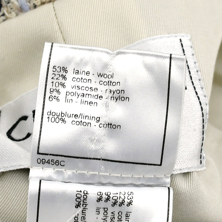 Chanel Single Breasted Jacket Ivory 00C #42