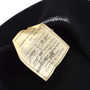 Chanel Oversize Black Hat Beret #57 Small Good