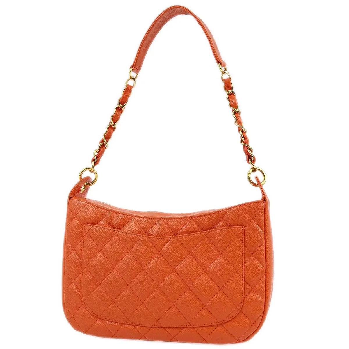 Chanel 2001-2003 Orange Caviar Shoulder Bag