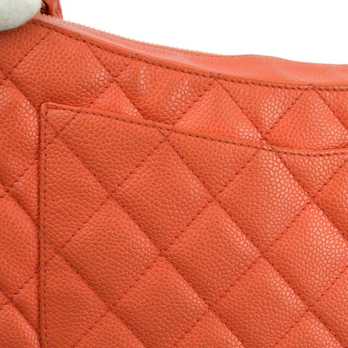 Chanel 2001-2003 Orange Caviar Shoulder Bag