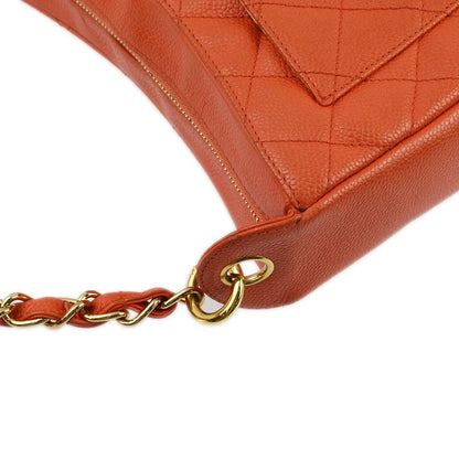 Chanel 2001-2003 Orange Caviar Shoulder Bag