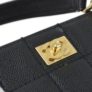 Chanel 2001-2003 Black Caviar Wild Stitch Choco Bar Chain Handbag