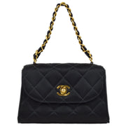 Chanel 1994-1996 Black Satin Chain Handbag