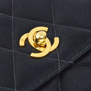 Chanel 1994-1996 Black Satin Chain Handbag