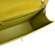 Chanel 1997-1999 Yellow Green Caviar Single Flap Shoulder Bag