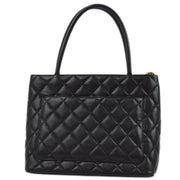 Chanel 2003-2004 Black Caviar Medallion Tote Handbag