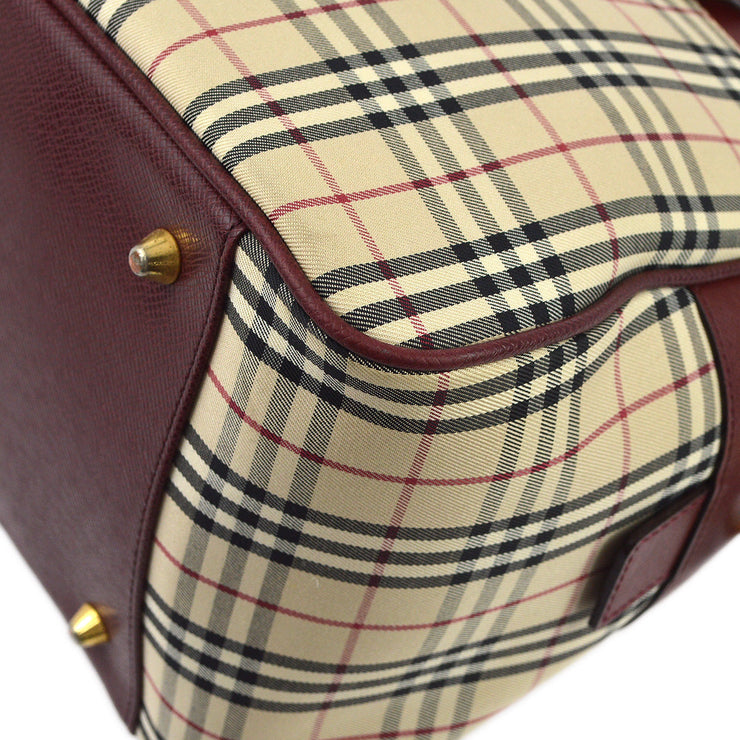 Burberry Beige Bordeaux Burberry Check 2way Shoulder Handbag