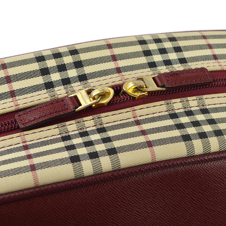 Burberry Beige Bordeaux Burberry Check 2way Shoulder Handbag