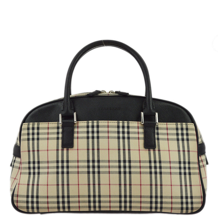 Burberry Beige Black Burberry Check Handbag