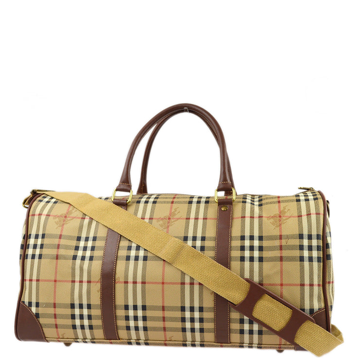 Burberry Beige House Check 2way Duffle Shoulder Handbag