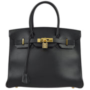 Hermes 2001 Black Evercalf Birkin 30 Handbag