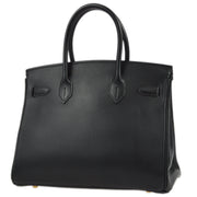 Hermes 2001 Black Evercalf Birkin 30 Handbag