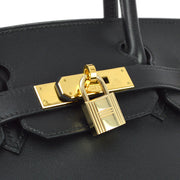 Hermes 2001 Black Evercalf Birkin 30 Handbag