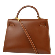 Hermes 2003 Noisette Lisse Kelly 32 Sellier Handbag