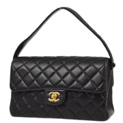 Chanel 1996-1997 Black Lambskin Double Sided Classic Flap Handbag