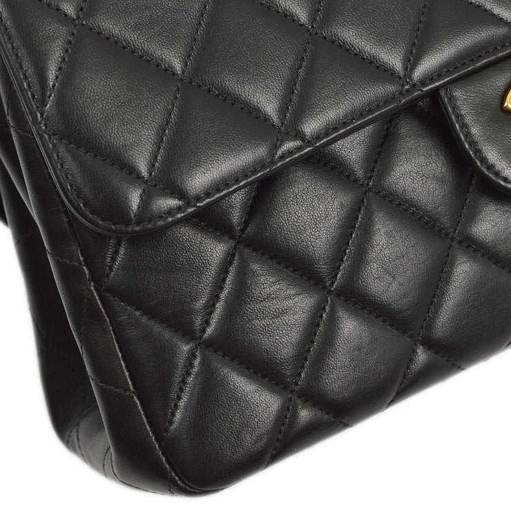 Chanel 1996-1997 Black Lambskin Double Sided Classic Flap Handbag