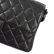 Chanel 1996-1997 Black Lambskin Double Sided Classic Flap Handbag