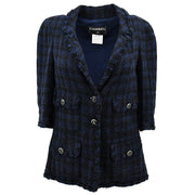 Chanel Single Breasted Jacket Navy 07P #34