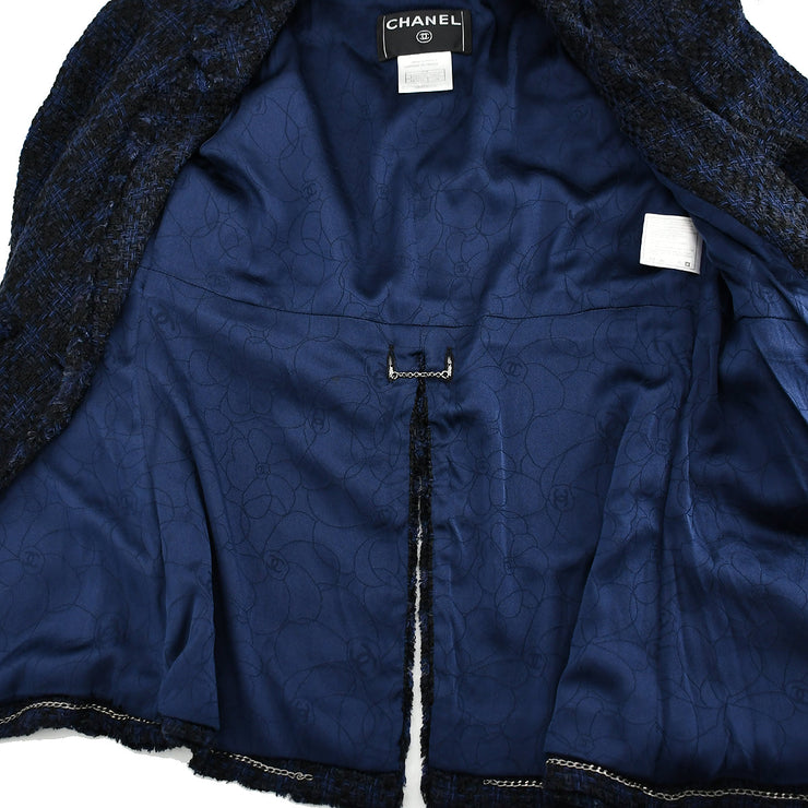 Chanel Single Breasted Jacket Navy 07P #34