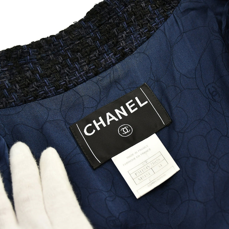 Chanel Single Breasted Jacket Navy 07P #34