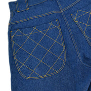 Chanel Half Denim Pants Blue #48