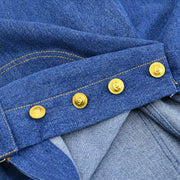 Chanel Half Denim Pants Blue #48