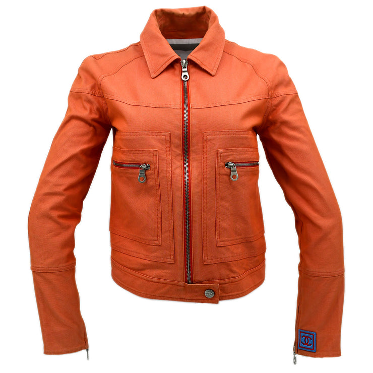 Chanel Sport Line Zip Up Jacket Orange 02S 38 AMORE Vintage Tokyo