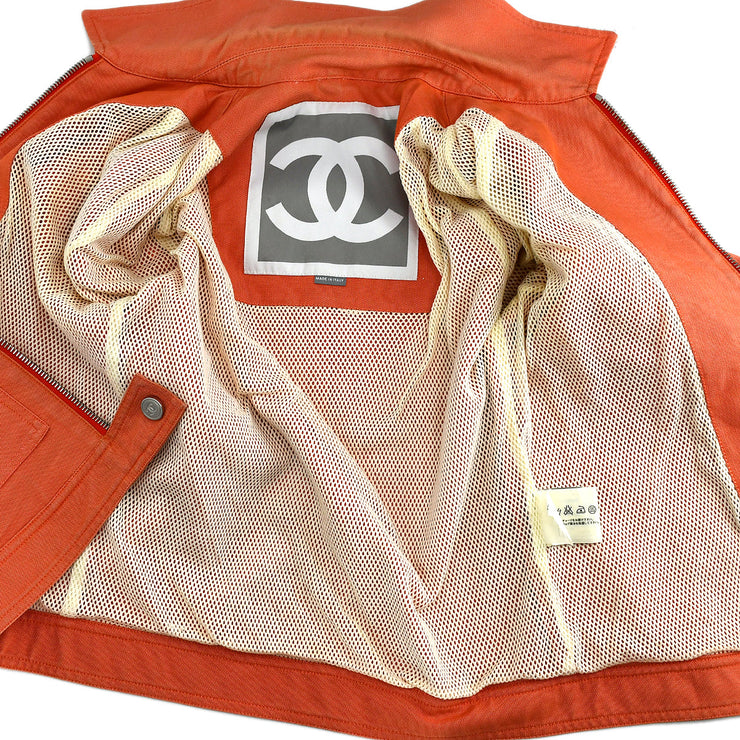 Chanel Sport Line Zip Up Jacket Orange 02S #38