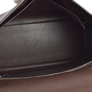 Hermes 2007 Chocolat Togo Kelly 32 Retourne 2way Shoulder Handbag