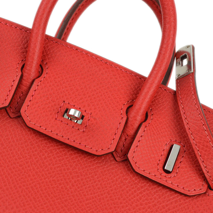 Hermes Red Veau Epsom Tiny Birkin 2way Handbag