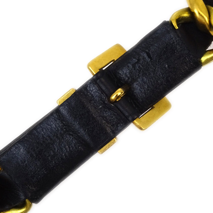 Chanel Buckle Chain Belt Black 95P