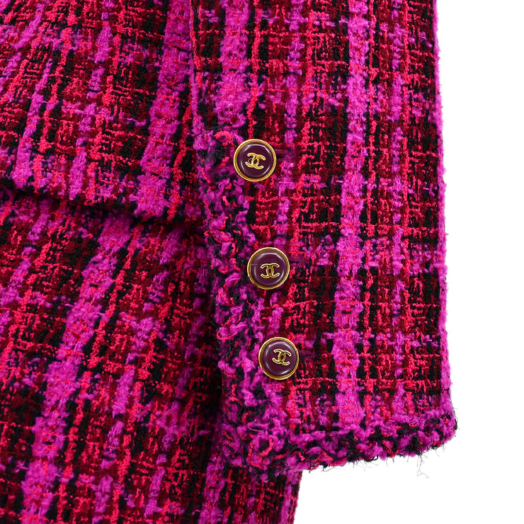 Chanel Setup Suit Jacket Skirt Pink 95A #38