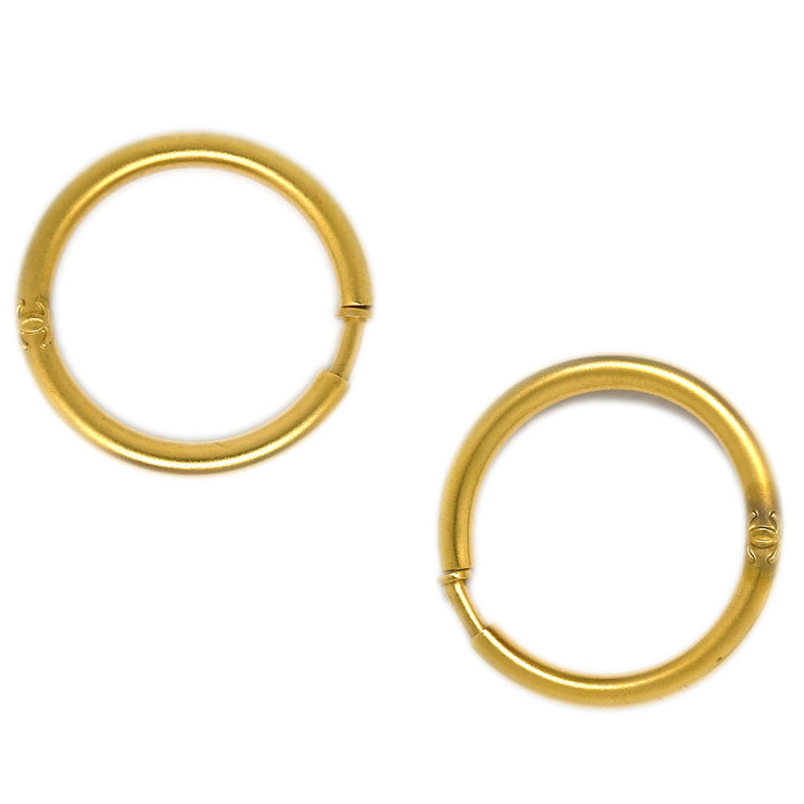 Chanel Hoop Earrings Clip-On Gold 95A