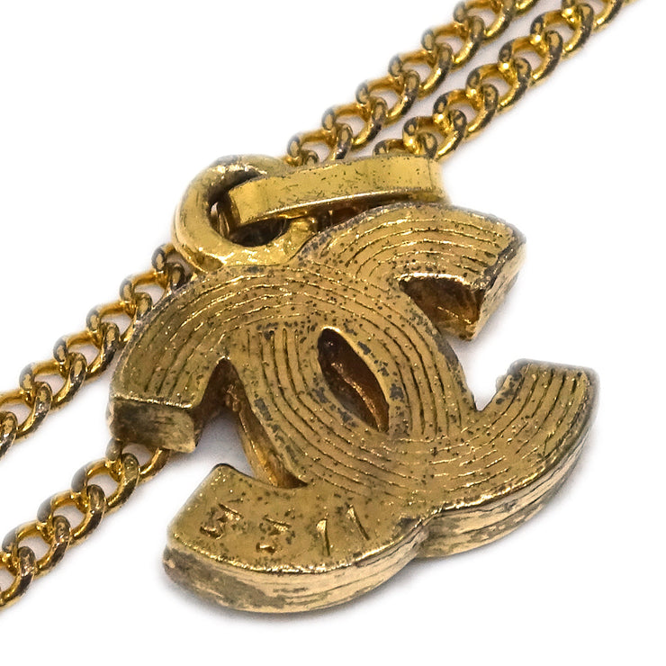 Chanel CC Chain Pendant Necklace Rhinestone Gold 3311/1982