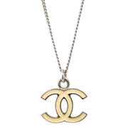 Chanel Chain Necklace Silver White 07V