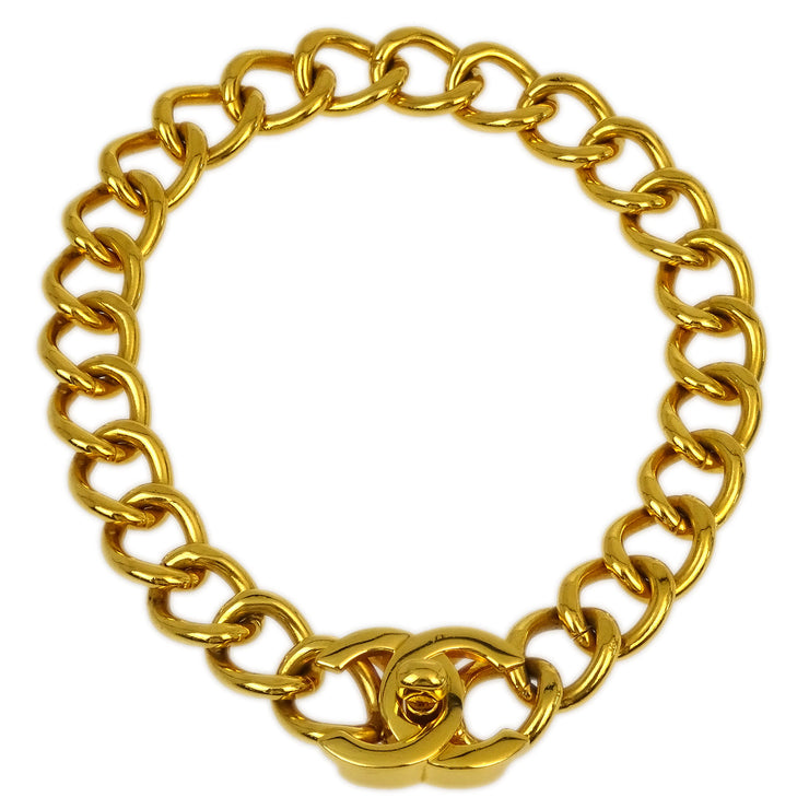 Chanel Turnlock Gold Chain Necklace 96P