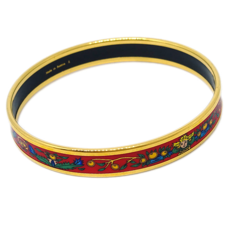 Hermes Enamel Cloisonne Ware Bangle Gold