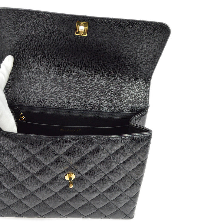 Chanel 2001-2003 Black Caviar Kelly Handbag