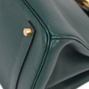 Hermes 2001 Green Buffalo Birkin 35 Handbag