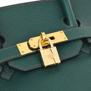 Hermes 2001 Green Buffalo Birkin 35 Handbag