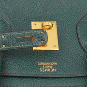 Hermes 2001 Green Buffalo Birkin 35 Handbag