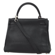 Hermes 2006 Black Togo Kelly 25 Retourne 2way Shoulder Handbag