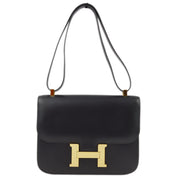 Hermes 2001 Black Box Calf Constance 23 Shoulder Bag