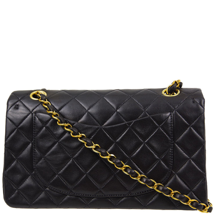 Chanel * 1994-1996 Black Lambskin Small Classic Double Flap Shoulder Bag