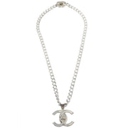 Chanel Turnlock Chain Pendant Necklace Silver 96A