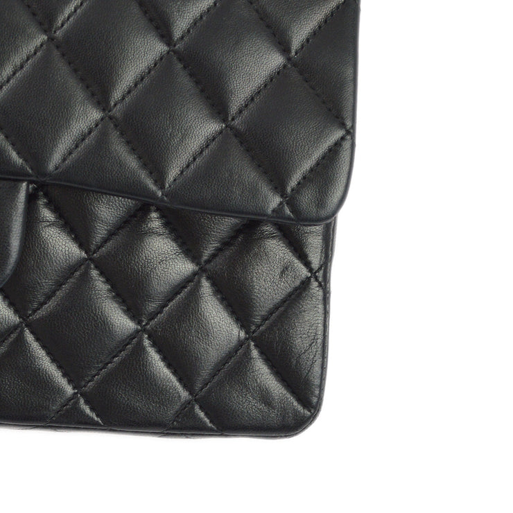 Chanel 2001-2003 Black Lambskin Small Classic Double Flap Shoulder Bag