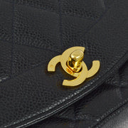 Chanel 1991-1994 Black Caviar Small Diana Shoulder Bag