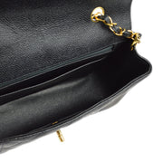 Chanel 1991-1994 Black Caviar Small Diana Shoulder Bag